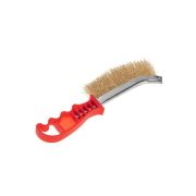 Щетка металлическая с пластиковой ручкой витая латунированная проволока Kranz KR-91-1354
