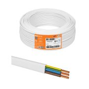 Шнур ШВВП 3х0,5 ГОСТ (50м), белый TDM