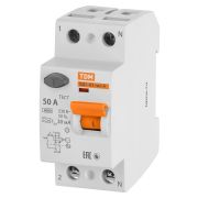 Устройство защитного отключения ВД1-63 2Р 50А 30мА тип А TDM