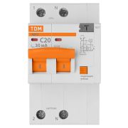 Диф. автомат АД12 2P, C20, 30 мА, 4,5 кА, тип АС, 3 мод, TDM