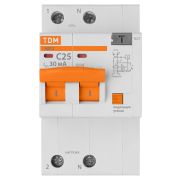 Диф. автомат АД12 2P, C25, 30 мА, 4,5 кА, тип АС, 3 мод, TDM