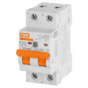 Дифференциальный автоматический выключатель АД2P 2Р С32 30мА 6кА тип АС TDM