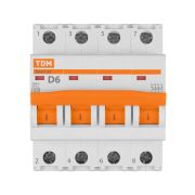 Авт. выкл.ВА47-29 4Р  6А 4,5кА х-ка D TDM