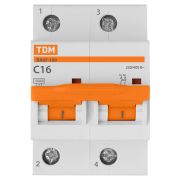 Авт. выкл. ВА47-100 2Р 16А 10кА  х-ка С TDM