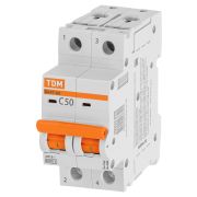 Авт. выкл. ВА47-60 2Р 50А 6кА х-ка С TDM