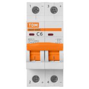Автоматический выключатель ВА47-60DC 2P 6А 6кА х-ка С 440В пост. тока TDM
