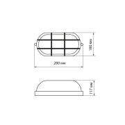 Светильник НПБ1202 черный/овал с реш. 100Вт IP54 TDM