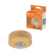 Датчик движения  потолочный ДДП-03С (1200Вт, 10-900с, 6м , 3+Лк, 120(сбоку)+360(сверху)гр IP33), «ЭКО» сосна TDM