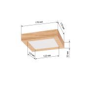 Светильник накладной светодиодный квадрат «Даунлайт» СПО (сосна) 12 Вт 170*170*32 мм 3000К TDM