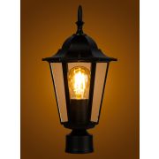 Светильник 6060-03 садово-парковый шестигранник, 60Вт, на опору, черный TDM