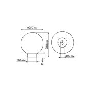 Светильник НТУ 03- 60-255 шар d=250 мм IP54 (прозрачный призма ПММА, основание плоское ПК, Е27) TDM