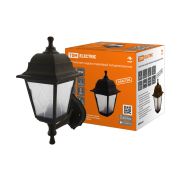 Светильник садово-парковый НБУ 04-60-001 четырехгранник, настенный, пластик, расс.пластик, черный TDM