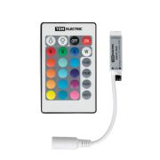 Контроллер для светодиодных лент и модулей RGB-IR-12В-6А-72Вт-IP20, 3 канала, пульт 24 кнопки, TDM