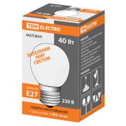 Лампа накаливания «Шар матовый» 40 Вт-230 В-Е27 TDM