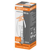 Лампа накаливания «Свеча прозрачная» 40 Вт-230 В-Е27 TDM