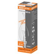 Лампа накаливания «Свеча на ветру» прозрачная 60 Вт-230 В-Е14 TDM