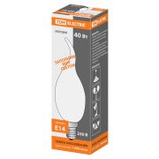Лампа накаливания «Свеча на ветру» матовая 40 Вт-230 В-Е14 TDM