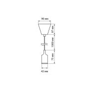 Патрон пластиковый Е27 с подвесом 1 м, зеленый TDM