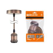 Патрон Е27 с подвесом 1 м, металлический «Лофт», медь TDM