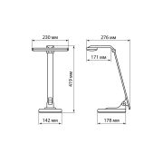 Светильник светодиодный настольный  СН-360, складной, сенсор-диммер, 220 В, 10 Вт, 5300 К белый TDM