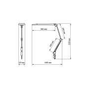 Светильник светодиодный струбцина СН-30, 2 колена, диммер, 220 В, 9 Вт, 5000 К, черный, TDM