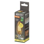 Лампа светодиодная «Винтаж» золотистая FС37, 7 Вт, 230 В, 2700 К, E14 (свеча) TDM