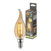 Лампа светодиодная «Винтаж» золотистая WFС37, 7 Вт, 230 В, 2700 К, E14 (свеча на ветру) TDM