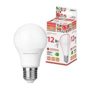 Лампа светодиодная НЛ-LED-A60-12 Вт-230 В-3000 К-Е27, (60х108 мм), Народная