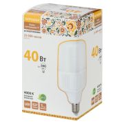 Лампа светодиодная T-40 Вт-230 В-4000 К–E27 (114x183 мм) НАРОДНАЯ
