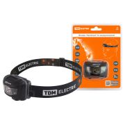 Фонарь «Налобный 10» аккумуляторный, 5 Вт 1 светодиод CREE, Li-Ion 3,7 В 0,6 А*ч, USB, сенсор, TDM