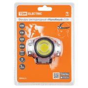 Фонарь светодиодный «Налобный» 5 Вт COB, 300 лм, бат. 3*AAA TDM