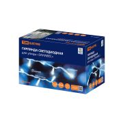 Гирлянда светодиодная «Занавес» 2х3м, 600LED, 6500К, бел. шнур, посл. подкл, IP65, 250 В, TDM