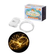 Гирлянда светодиодная «Роса100» 100LED, 10м, 3000К, 3хАА, наружное использование, IP65, TDM