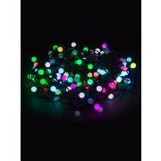 Гирлянда светодиодная «Шарики» 100LED, 10м, многоцвет., каучук чер., посл.подключ., 250 В, IP65, TDM