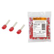 Наконечник штыревой втулочный изолированный (двойной) НШвИ (2) 1,5х12 красный (100 шт) TDM