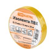 Изолента ПВХ 0,13*15мм Желтая 20метров TDM