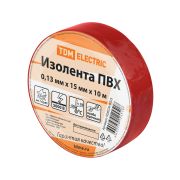 Изолента ПВХ 0,13*15мм Красная 10метров TDM