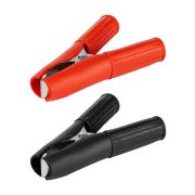 Зажим «крокодил» ЗКИ 30А 75мм в изоляции красный/черный (1шт+1шт) TDM