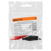 Зажим «крокодил» ЗКИ 10А 56мм в изоляции красный/черный (1шт+1шт) TDM