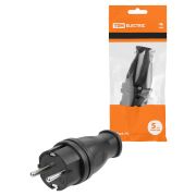 Вилка прямая каучук 2Р+РЕ 16А 250В IP44 TDM