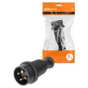 Вилка прямая каучук 3Р+РЕ 32А 380В IP44 TDM