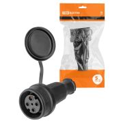 Разъем с заглушкой каучук 3Р+РЕ 32А 380В IP44 TDM