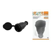 Разъем с заглушкой каучук 2Р+РЕ 16А 250В IP44 серии «Народная»