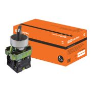 Переключатель на 3 положения SB2-BD33 с фиксацией, 2НО, стандартная ручка, d22 мм, черный, IP40 TDM