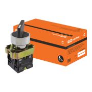 Переключатель на 2 положения SB2-BJ25 с фиксацией, 1НО+1НЗ, длинная ручка, d22 мм, черный, IP40 TDM