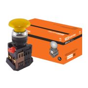 Кнопка AEА-22 «Грибок» желтый d22мм 1з+1р TDM