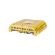 Шина «PE» «земля» в желтом изоляторе на DIN-рейку 8x12мм 14 групп TDM