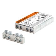 Шина «N» нулевая 6х9мм 4/1 (4 группы/крепеж по центру) никелированная TDM