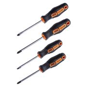 Набор отверток 4 шт.: SL5х75, SL6х100, PH1х75, PH2х100 (блистер), CR-V «Алмаз» TDM