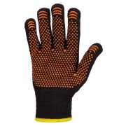 Перчатки х/б плотной вязки с ПВХ, «Точка», черные, 8, 10 кл., 72-75 г, 1 пара, TDM